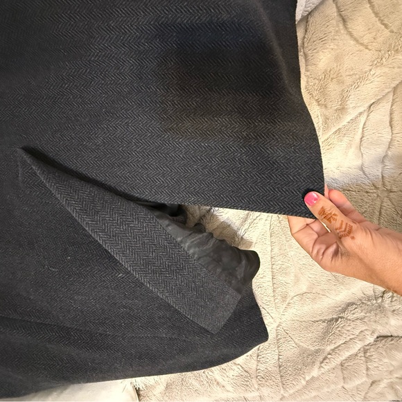 Vtg Ralph Ralph Lauren Overcoat Wool  Dark Gray Black Herringbone Mens 48R - Picture 12 of 14